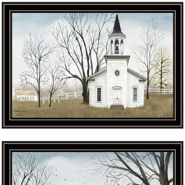 HomeRoots Set of Two Elegant Amazing Grace Wall Art - Black Framed Acrylic Paintings for Modern Decor 571941