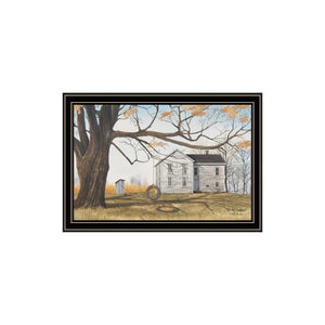 HomeRoots Set of Two Rustic Farmhouse Framed Wall Art Prints – Barn & Pumpkin Wagon Decor for Your Home 571943