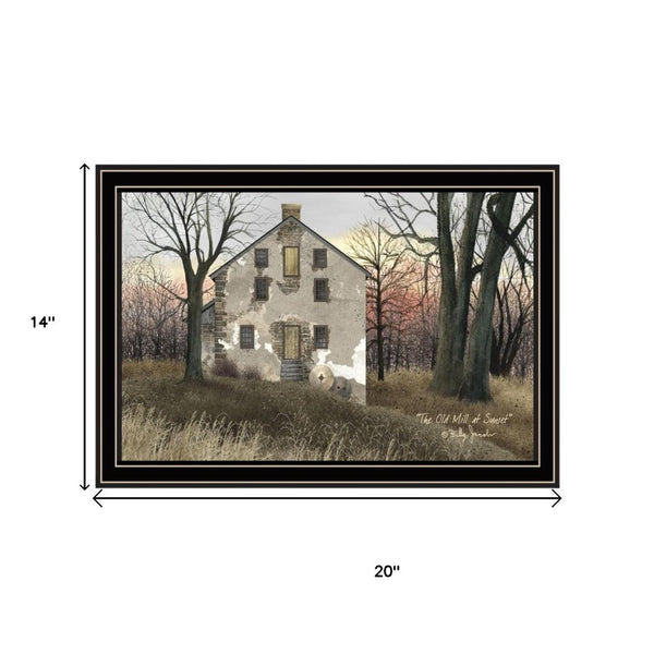 HomeRoots Set of Two Framed Wall Art – Classic Old Mill & Country Road Home - Timeless Décor for Any Space 571945