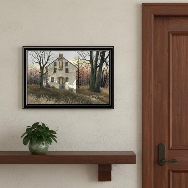 HomeRoots Set of Two Framed Wall Art – Classic Old Mill & Country Road Home - Timeless Décor for Any Space 571945