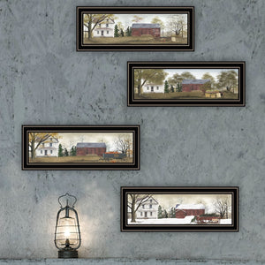 HomeRoots Set of Four Billy Jacob's Seasonal Homesteads Framed Wall Art - Vibrant Decor for Any Room 571949