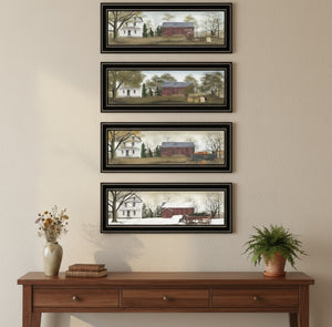 HomeRoots Set of Four Billy Jacob's Seasonal Homesteads Framed Wall Art - Vibrant Decor for Any Room 571949