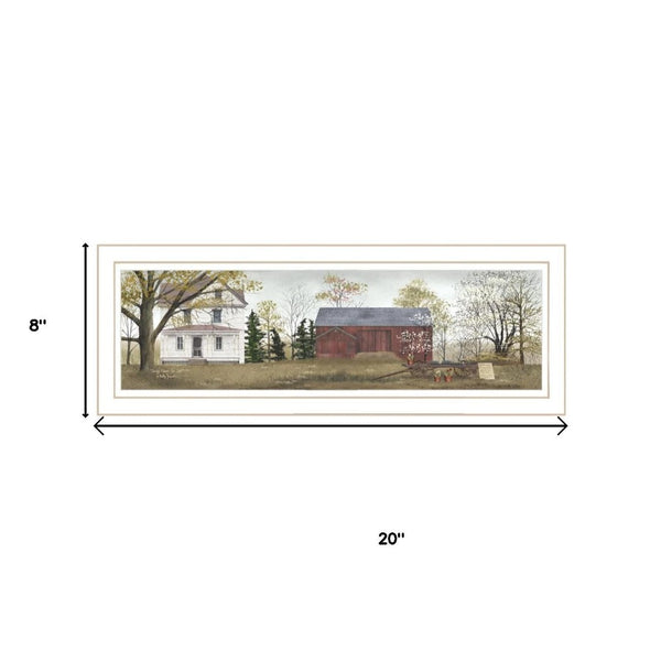 HomeRoots Set of Four Billy Jacob's Seasonal Homestead Prints in White Frames - Elegant Wall Art Décor 571950