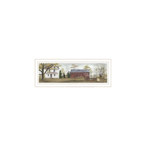 HomeRoots Set of Four Billy Jacob's Seasonal Homestead Prints in White Frames - Elegant Wall Art Décor 571950