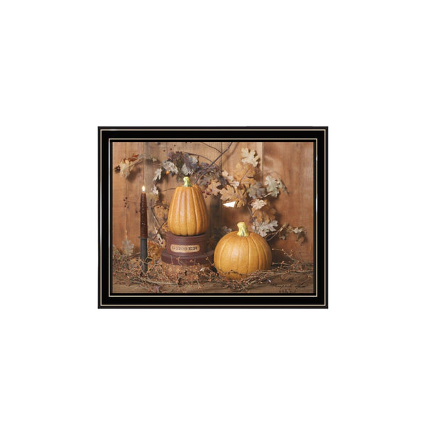 HomeRoots Set of Two Friends and Pumpkins Framed Wall Art - Modern Seasonal Decor for Home Charm 571951