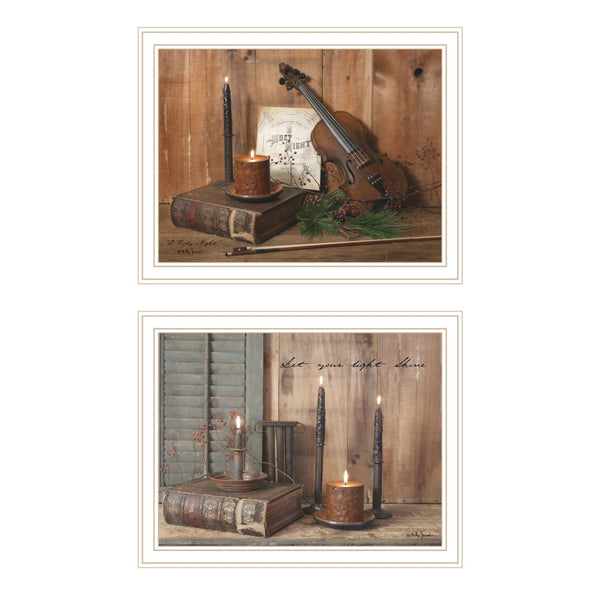 HomeRoots Set of Two Framed O Holy Night Candlelight Art Prints for Timeless Holiday Home Décor 571956