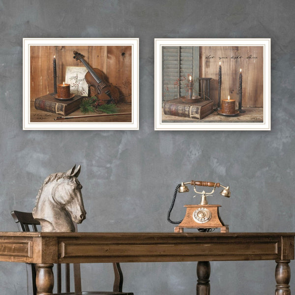 HomeRoots Set of Two Framed O Holy Night Candlelight Art Prints for Timeless Holiday Home Décor 571956