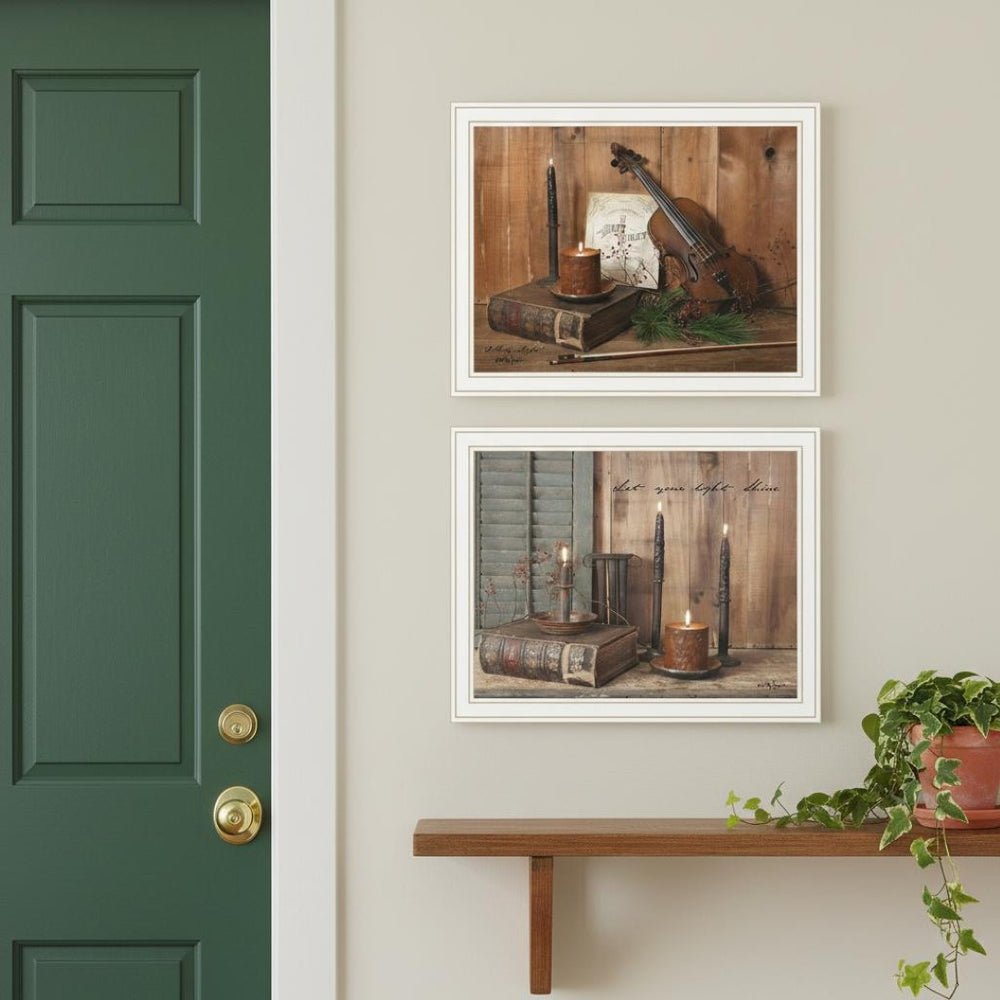 HomeRoots Set of Two Framed O Holy Night Candlelight Art Prints for Timeless Holiday Home Décor 571956