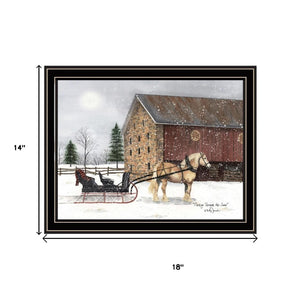 HomeRoots Set of Two Sleigh Ride Framed Wall Art Prints - Cozy Nostalgic Decor for Home & Seasonal Charm 571957