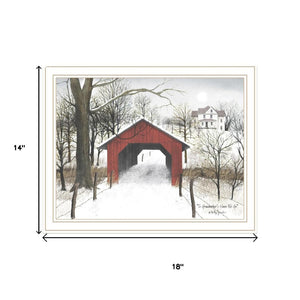 HomeRoots Set of Two Sleigh Ride Framed Wall Art Prints - Charming Seasonal Decor for Home Interiors 571958