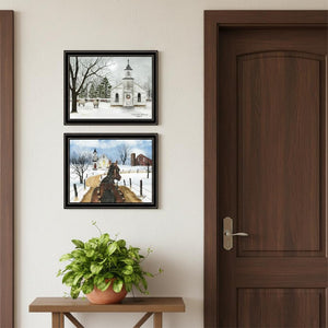 HomeRoots Set of Two Sleigh Bells Ring Wall Art Prints in Black Frames – Classic Charm for Any Space 571959