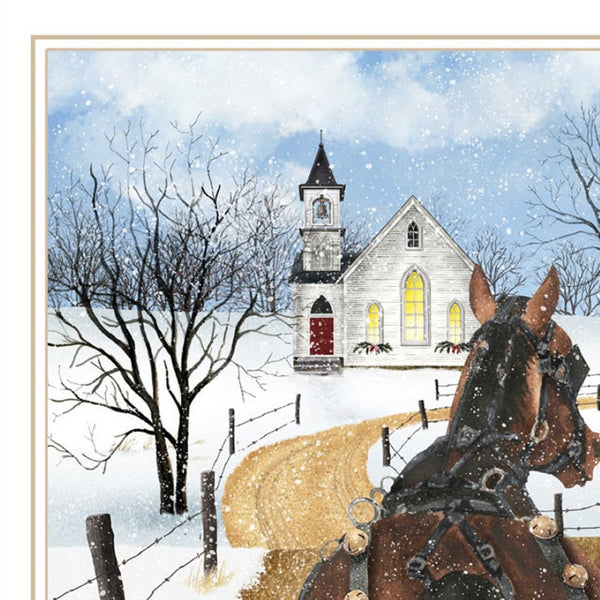 HomeRoots Set of Two Sleigh Bells Ring Framed Wall Art Prints - Timeless Home Décor for Seasonal Charm 571960
