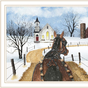 HomeRoots Set of Two Sleigh Bells Ring Framed Wall Art Prints - Timeless Home Décor for Seasonal Charm 571960