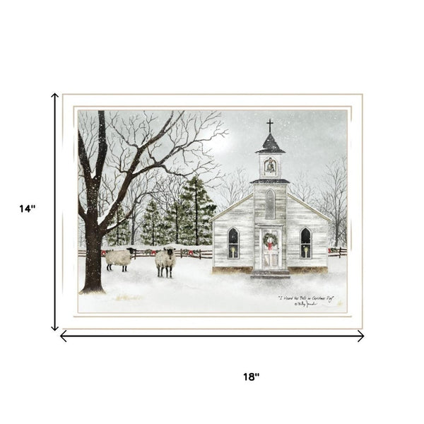 HomeRoots Set of Two Sleigh Bells Ring Framed Wall Art Prints - Timeless Home Décor for Seasonal Charm 571960