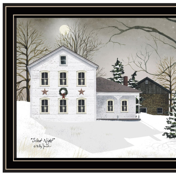 HomeRoots Set of Two Silent Night Black Framed Wall Art – Elegant Acrylic Reproductions for Timeless Decor 571961