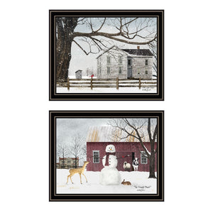 HomeRoots Set of Two Winter Countryside Framed Wall Art Prints – Rustic Charm for Cozy Home Decor! 571963