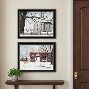 HomeRoots Set of Two Winter Countryside Framed Wall Art Prints – Rustic Charm for Cozy Home Decor! 571963