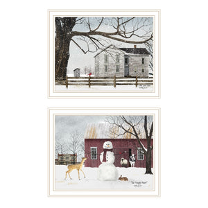 HomeRoots Set of Two Framed Winter Countryside Wall Art – Elegant Home Decor for Living Rooms & More 571964