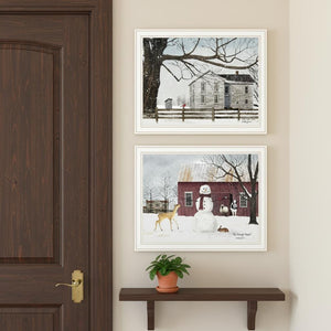 HomeRoots Set of Two Framed Winter Countryside Wall Art – Elegant Home Decor for Living Rooms & More 571964