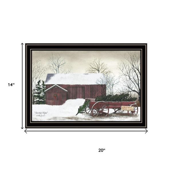 HomeRoots Set of Two Christmas Time with Family Black Framed Wall Art - Festive Holiday Décor for Home! 571965