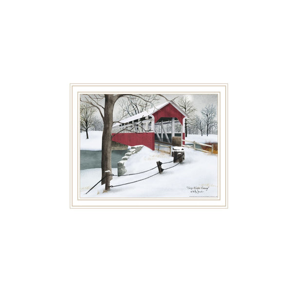 HomeRoots Set of Two Framed Lovers Knot Quilt Barn & Covered Bridge Art – Classic Americana Home Décor 571970