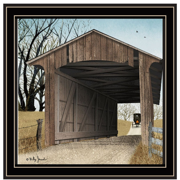HomeRoots Set of Two Framed Acrylic Wall Art – "Headin' Home" & "Miller's Creek Bridge" for Home Décor 571971