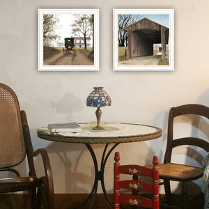 HomeRoots Set of Two Framed Wall Art Prints - "Headin' Home" & "Miller's Creek Bridge" for Stylish Décor 571972