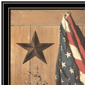HomeRoots Set of Two Patriotic Star-Spangled Night Wall Art in Black Frames for Modern Home Décor Appeal 571973