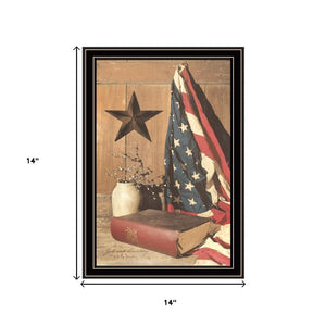 HomeRoots Set of Two Patriotic Star-Spangled Night Wall Art in Black Frames for Modern Home Décor Appeal 571973