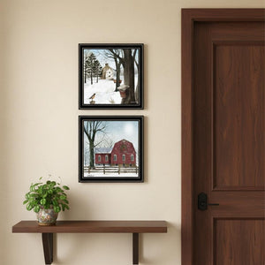 HomeRoots Set of Two Framed Wall Art - Seasonal Charm with Modern Style for Any Room Décor, 14x14 Inches 571975