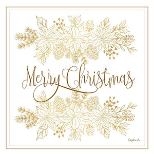 HomeRoots Set of Two Elegant Gold "Merry Christmas" Framed Wall Art for Festive Home Décor Display 571982