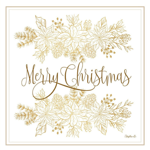 HomeRoots Set of Two Elegant Gold "Merry Christmas" Framed Wall Art for Festive Home Décor Display 571982
