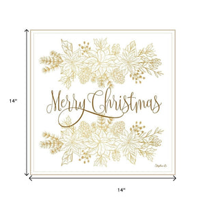 HomeRoots Set of Two Elegant Gold "Merry Christmas" Framed Wall Art for Festive Home Décor Display 571982