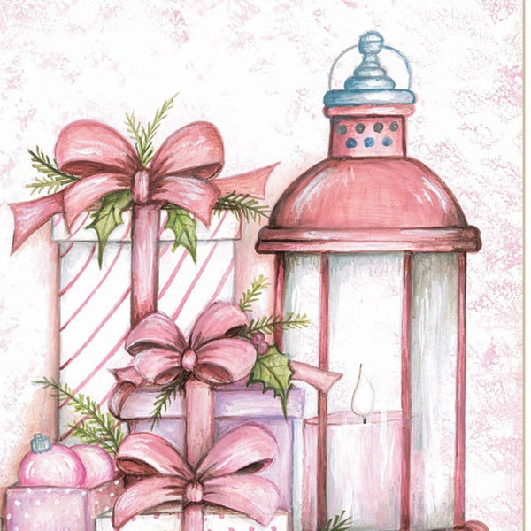 HomeRoots Set of Two Pink Candy Land Christmas Trees Framed Wall Art for Whimsical Holiday Decor Display 571984