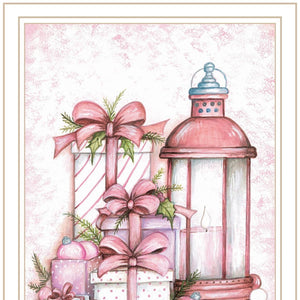HomeRoots Set of Two Pink Candy Land Christmas Trees Framed Wall Art for Whimsical Holiday Decor Display 571984