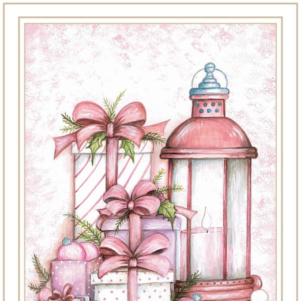 HomeRoots Set of Two Pink Candy Land Christmas Trees Framed Wall Art for Whimsical Holiday Decor Display 571984