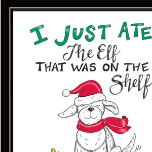 HomeRoots Set of Two Festive "Dear Santa I Can Explain" Black Framed Wall Art for Holiday Home Décor 571985