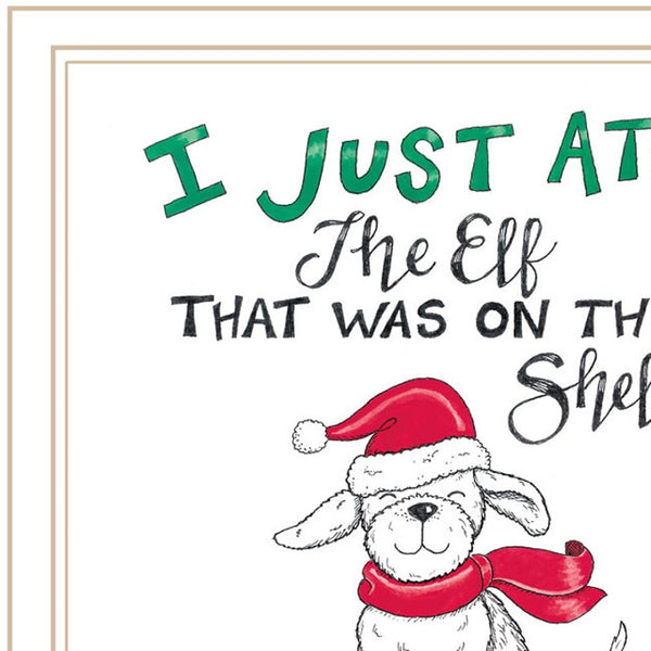 HomeRoots Set of Two Cheerful "Dear Santa, I Can Explain" Framed Wall Art for Festive Holiday Decor 571986