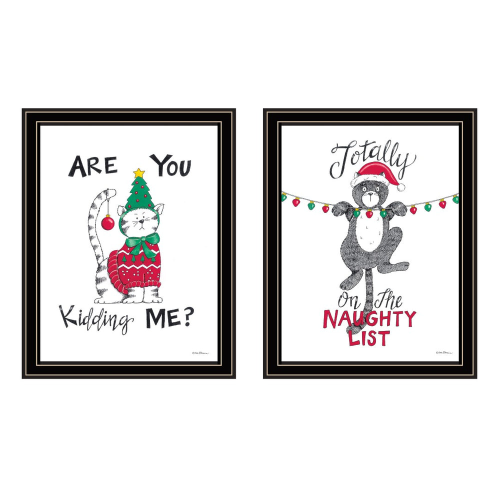 HomeRoots Set of Two Bold "Are You Kidding ME?" Black Framed Wall Art Prints for Modern Home Décor 571989
