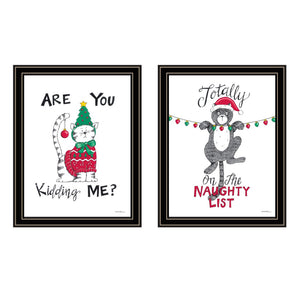 HomeRoots Set of Two Bold "Are You Kidding ME?" Black Framed Wall Art Prints for Modern Home Décor 571989