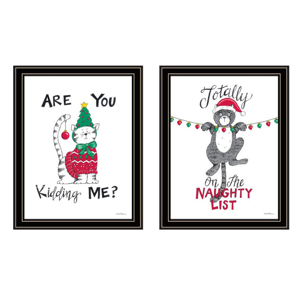 HomeRoots Set of Two Bold "Are You Kidding ME?" Black Framed Wall Art Prints for Modern Home Décor 571989