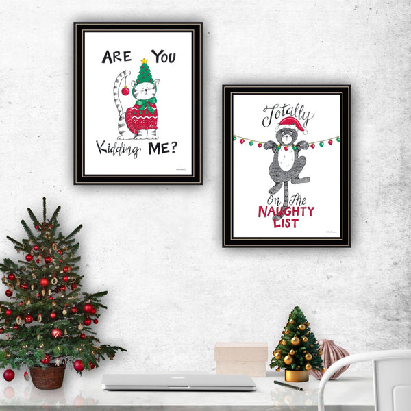 HomeRoots Set of Two Bold "Are You Kidding ME?" Black Framed Wall Art Prints for Modern Home Décor 571989