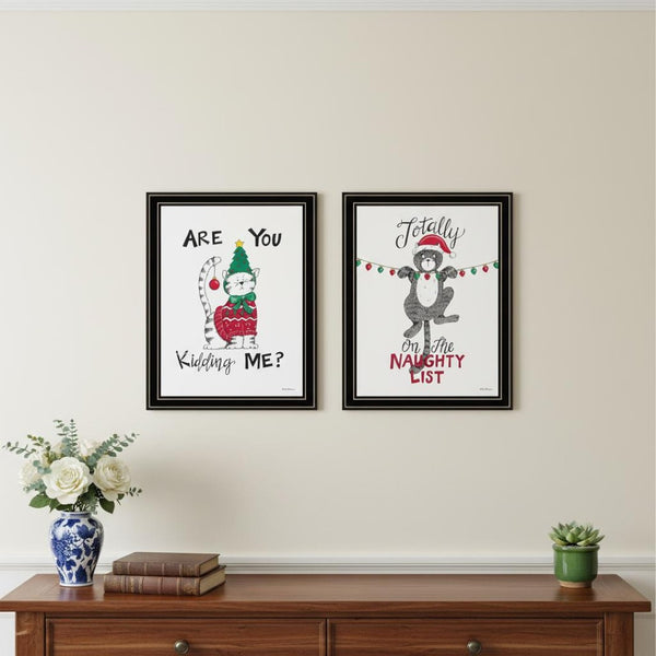 HomeRoots Set of Two Bold "Are You Kidding ME?" Black Framed Wall Art Prints for Modern Home Décor 571989