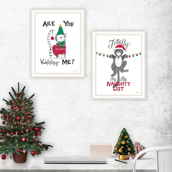 HomeRoots Set of Two Are You Kidding ME? Framed Wall Art - Bold, Playful Décor for Modern Spaces & Holidays 571990