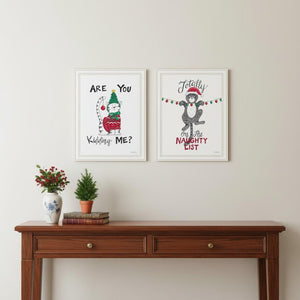 HomeRoots Set of Two Are You Kidding ME? Framed Wall Art - Bold, Playful Décor for Modern Spaces & Holidays 571990