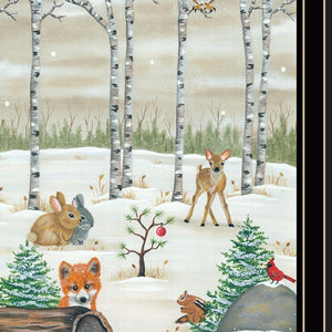 HomeRoots Set of Two Framed Woodland "Critters for Christmas" Art – Festive Wall Decor for Holiday Charm 571991