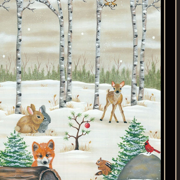 HomeRoots Set of Two Framed Woodland "Critters for Christmas" Art – Festive Wall Decor for Holiday Charm 571991
