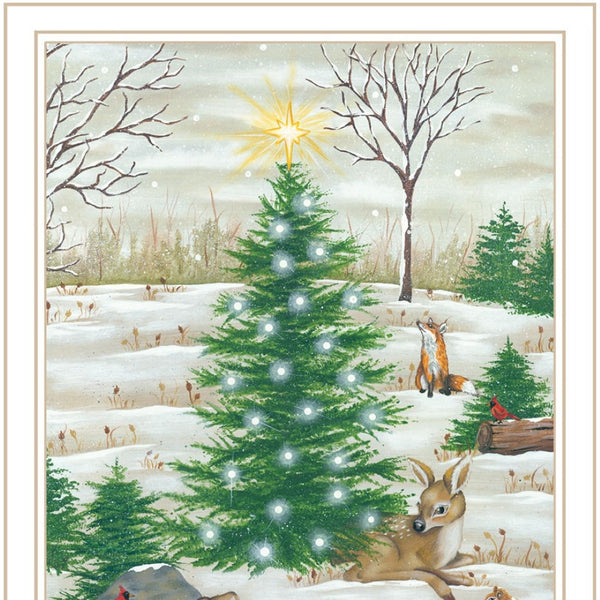 HomeRoots Set of Two Framed Woodland "Critters for Christmas" Prints – Whimsical Holiday Wall Art Décor 571992