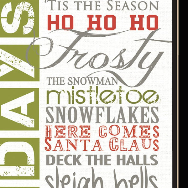 HomeRoots Set of Two Happy Holidays Black Framed Wall Art Prints - Stylish Seasonal Décor for Any Space 571995