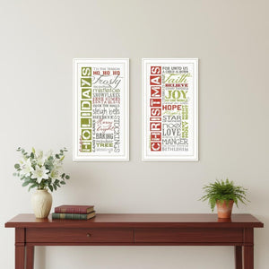 HomeRoots Set of Two Vibrant Holiday Wall Art Prints in White Frames – Stylish Decor for Year-Round Cheer 571996